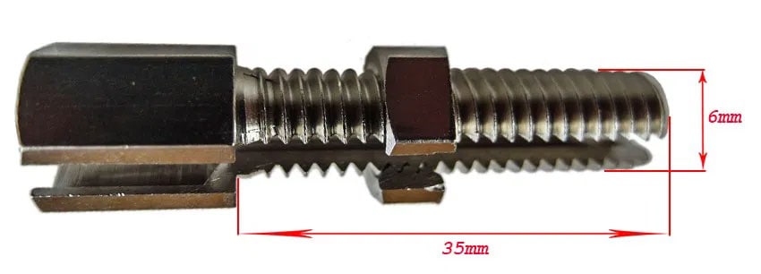 Justerskruv M6x35mm, m. spår (Universal)