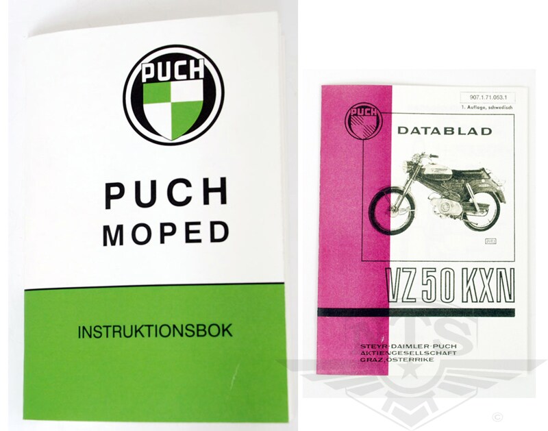 Instruktionsbok inkl. datablad (Puch VZ50 KXN