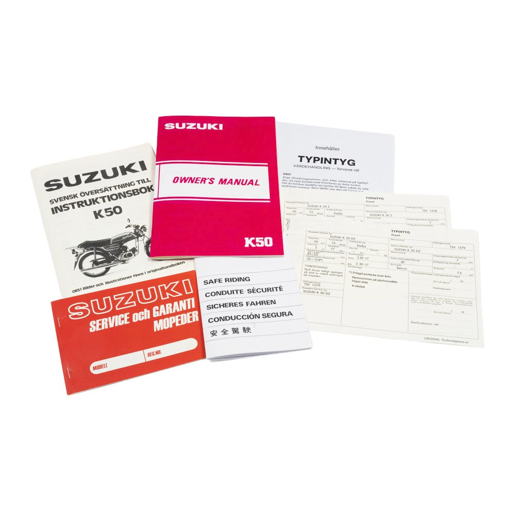 Instruktionsbok & kompl. dok (Suzuki K50 Z/DZ)