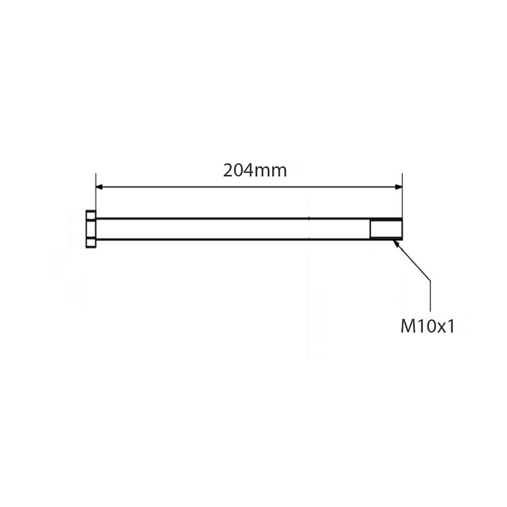 Svingaxel 204mm/M10x1 (Zündapp 433/510/515/517)