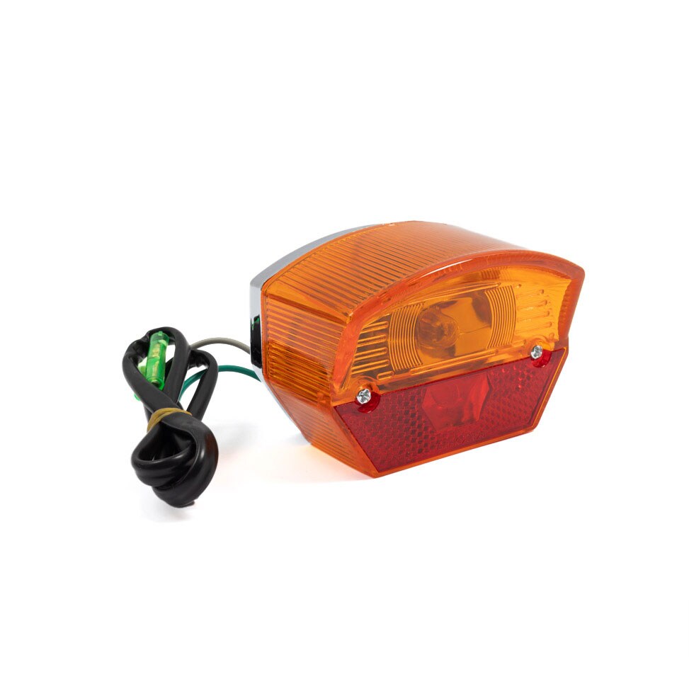 Baklampa kompl. "Bigger" Röd/Orange (Puch/MCB/Mustang mfl)
