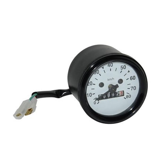 Hastighetsmätare vit, 80km/h (Puch/Tomos/Universal)