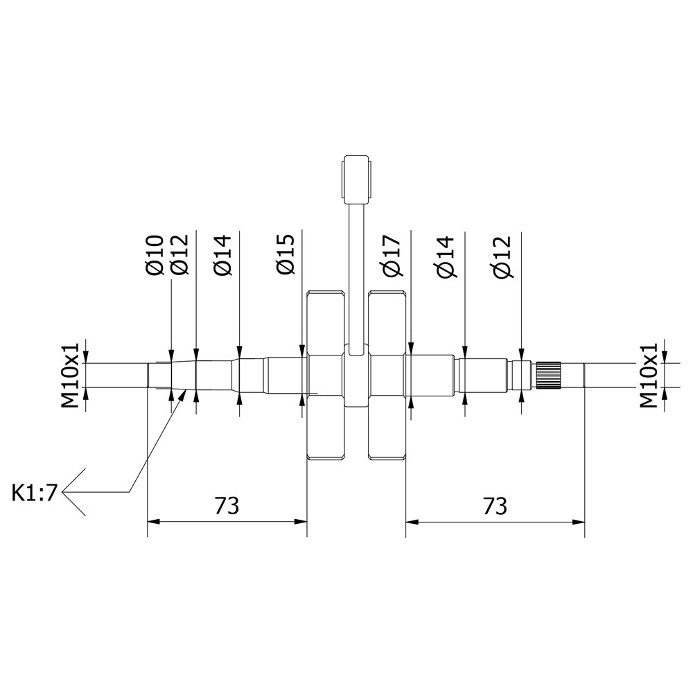 Vevaxel kompl. (Zündapp 250-motor)