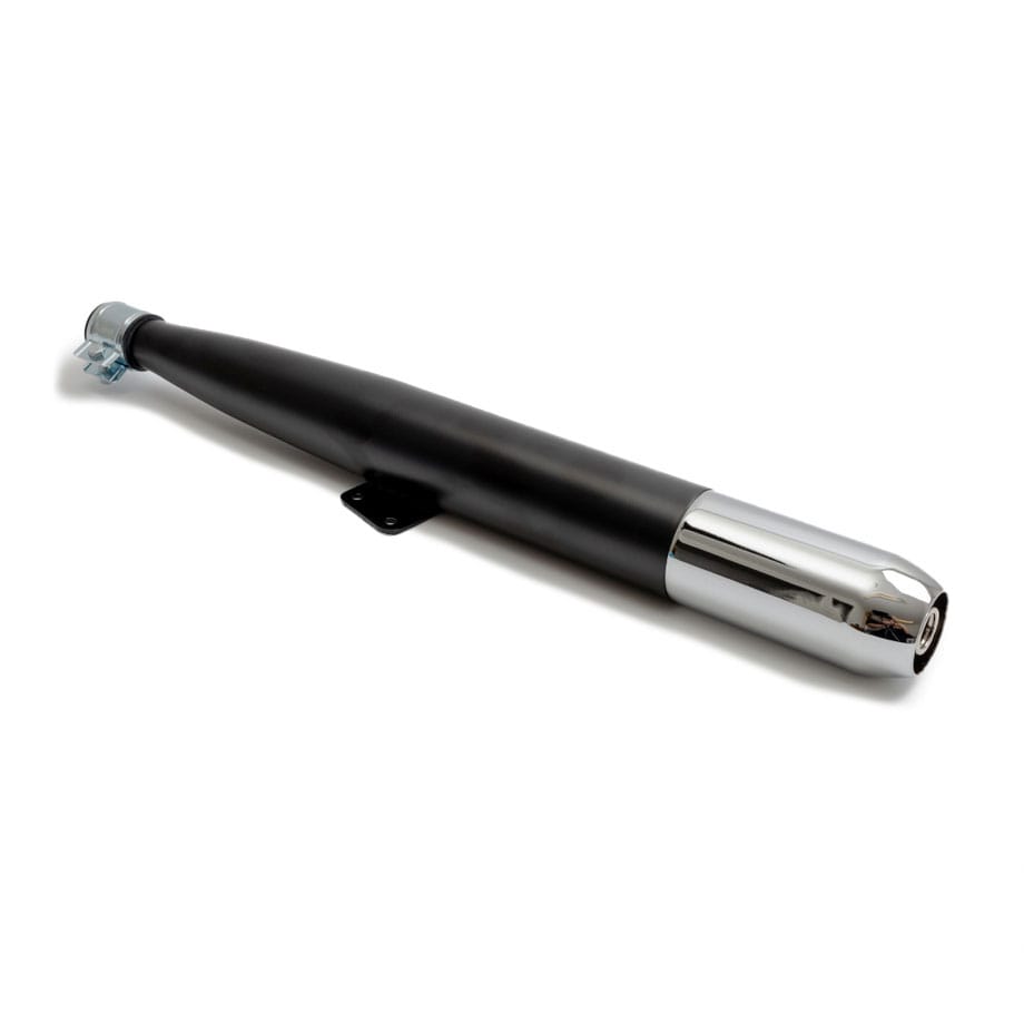 Ljuddämpare 28mm/60mm/540mm/Svart-Krom m. fäste (Universal)