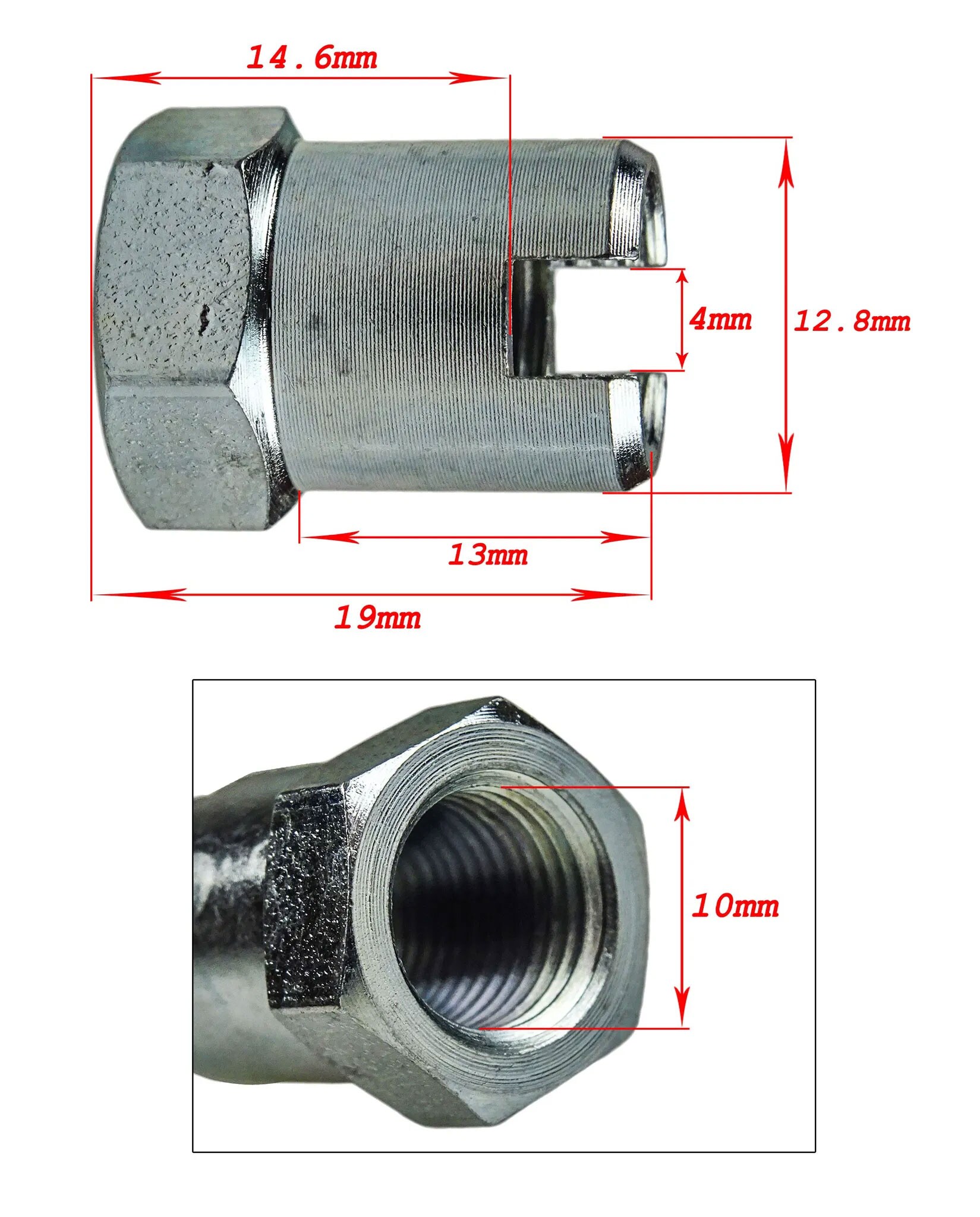 Slitsmutter M10x1mm/19mm (Sachs)
