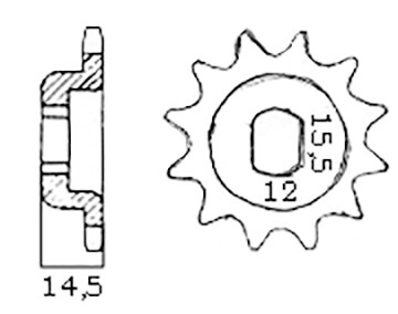 Framdrev 12 kugg/Kupat (Sachs 50/3 & 50/4)