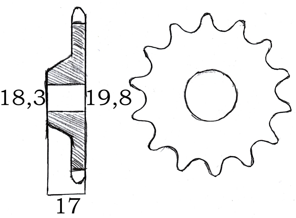 Framdrev 13 kugg/Kupat (Sachs 50S, 50/5 & 50/6)