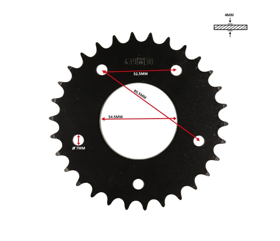 Bakdrev 30 kugg (415 kedja) Esjot