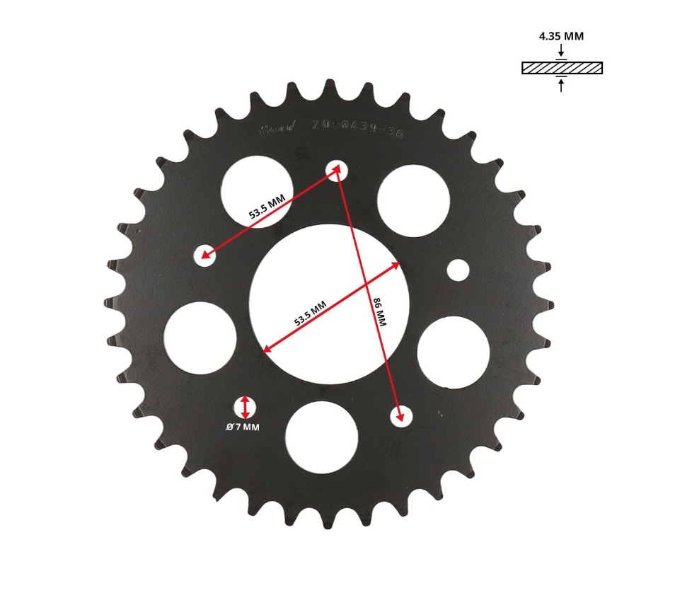 Bakdrev 36 kugg (415 kedja) Esjot