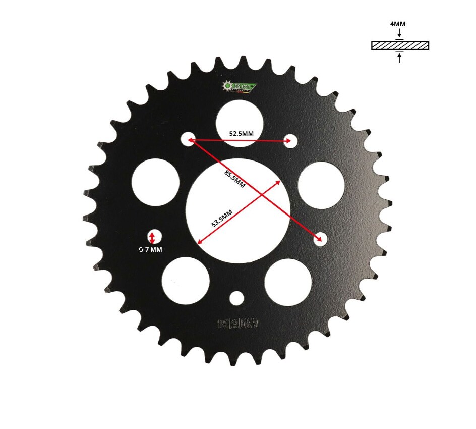 Bakdrev 38 kugg (415 kedja) Esjot