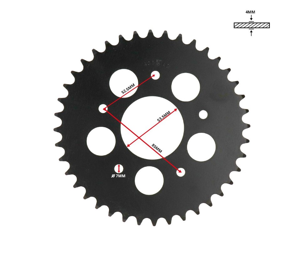 Bakdrev 40 kugg (415 kedja) Esjot