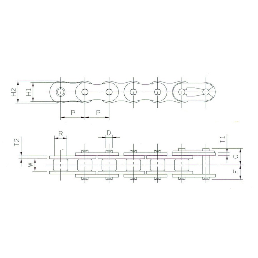 Kedja 420 / 140 länkar (1/2" x 1/4") NTS