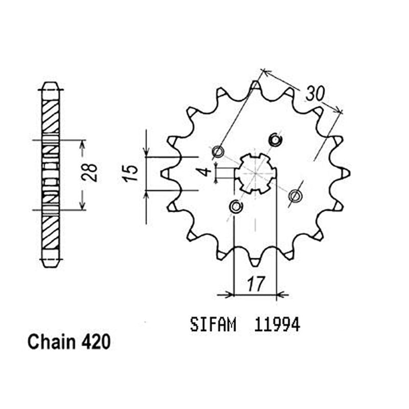 Framdrev, 15 kugg - ESJOT (Honda MT/MB50)