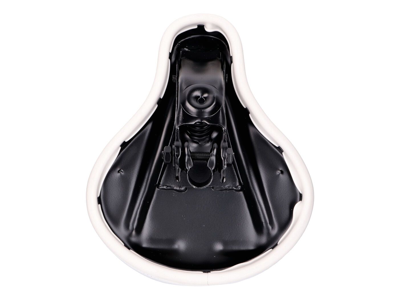 Sadel, Vit m. svart tryck (Puch Maxi)