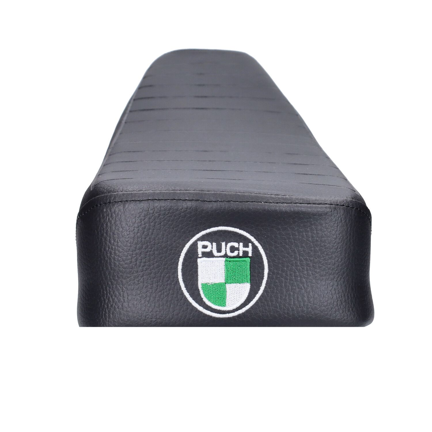 Sadel, Lång "Limpa" Svart m. logo (Puch Maxi)