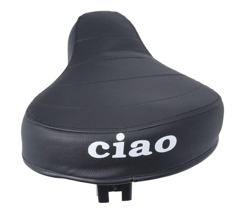 Sadel, svart m. tryck (Piaggio Ciao)