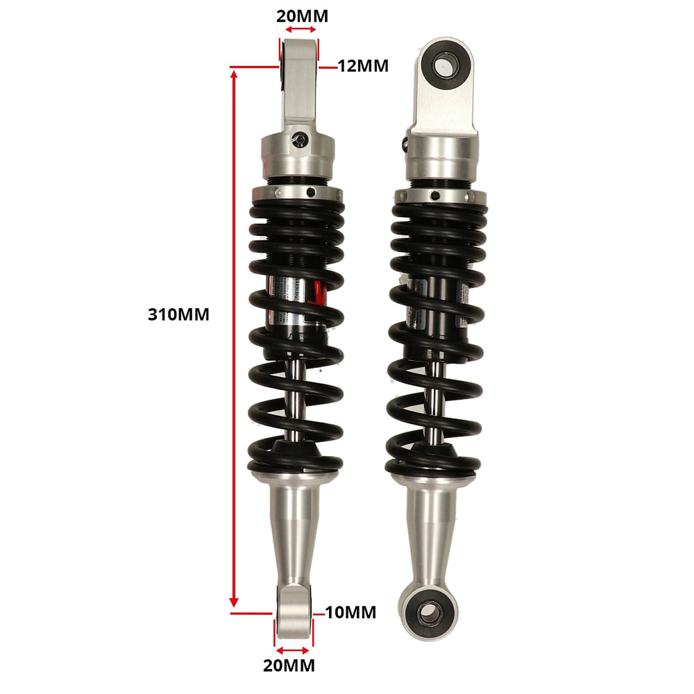 Stötdämpare 310mm/12mm/10mm, svart YSS (Honda MB/MT50)