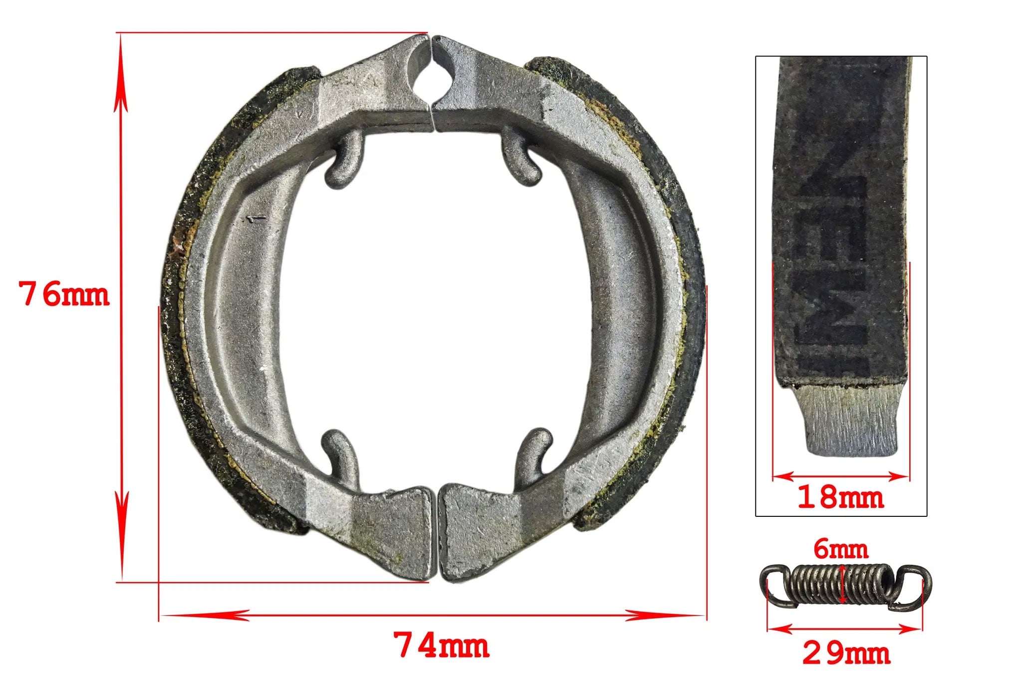 Bromsbackssats 80x18mm/Leleu 80mm nav NEWFREN