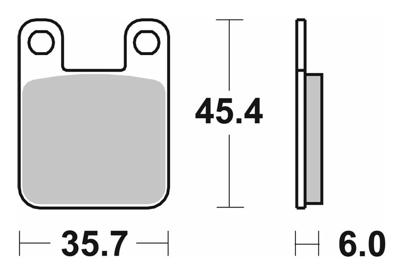 Bromsbelägg, SBS 105HF Carbon/Ceramic (45,4 x 35,7 x 6mm)