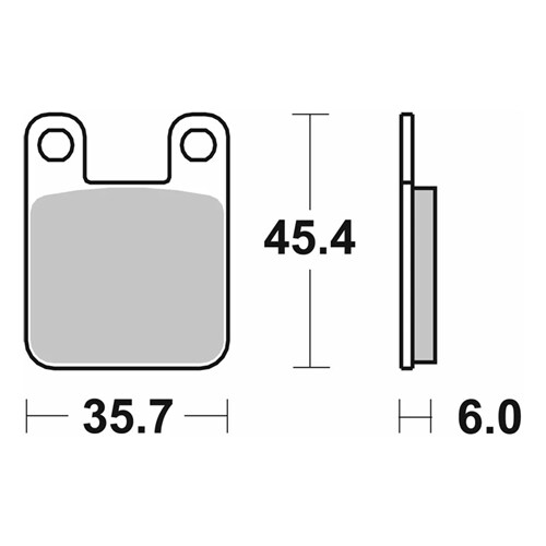 Bromsbelägg racing, sinter-metal (45,4 x 35,7 x 6mm)