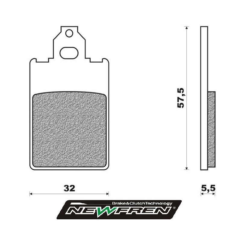 Bromsbelägg (57,5 x 32 x 5,5mm) Newfren