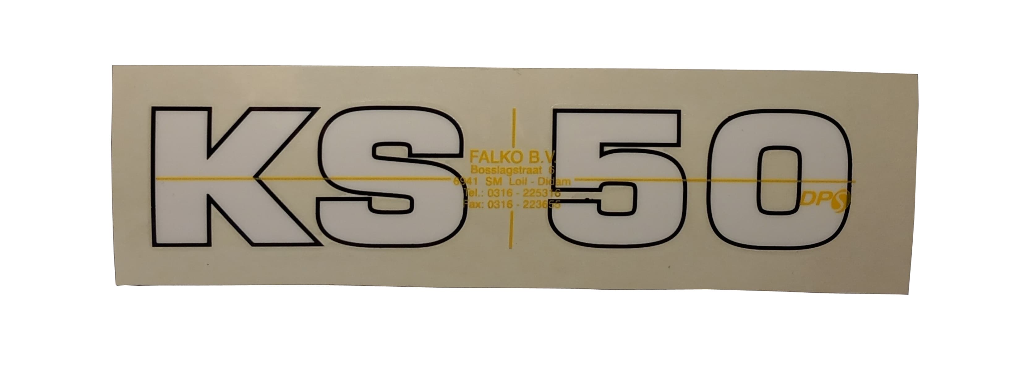 Dekal "KS 50" Vit text/Svart ram (Zündapp)