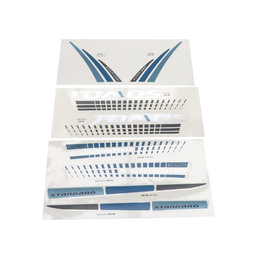 Dekalsats, Tomos Standard, svart/blå