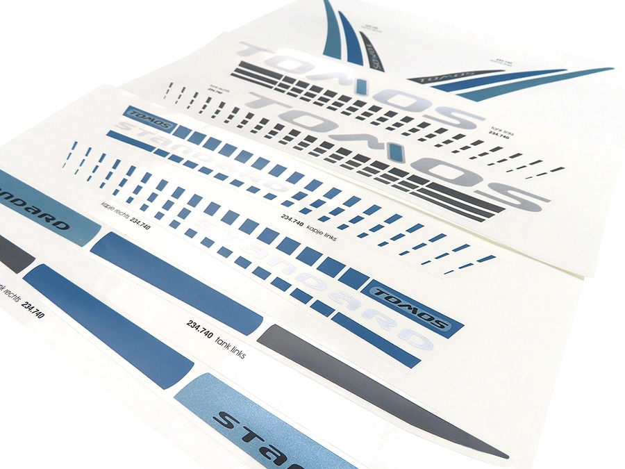 Dekalsats, Tomos Standard, svart/blå