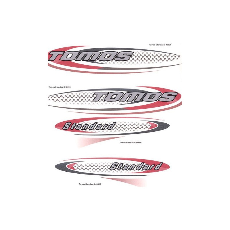 Dekalsats, Tomos Standard, röd/svart/silver