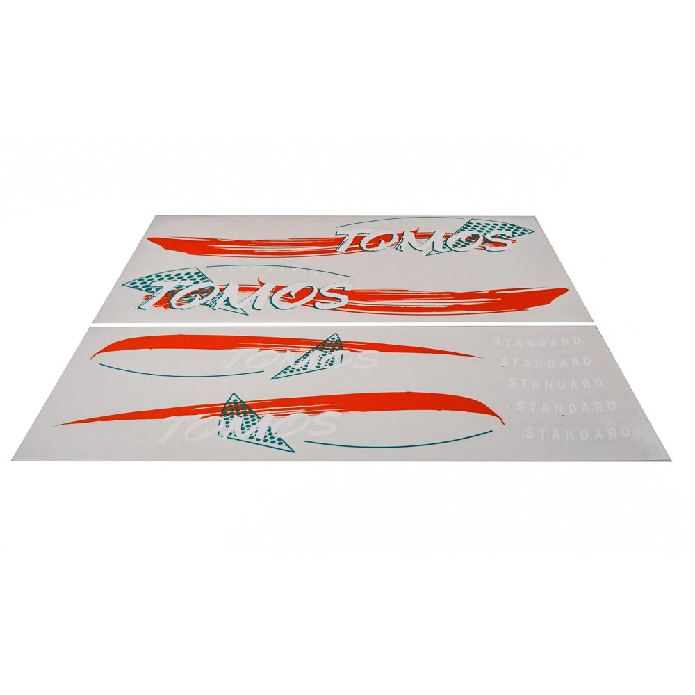 Dekalsats, Tomos Standard, orange/blågrön/vit