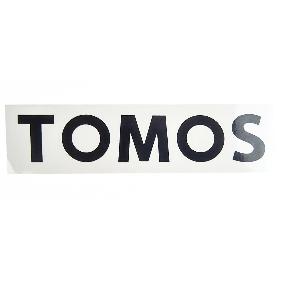 Dekal "TOMOS", svart text, 150x40mm